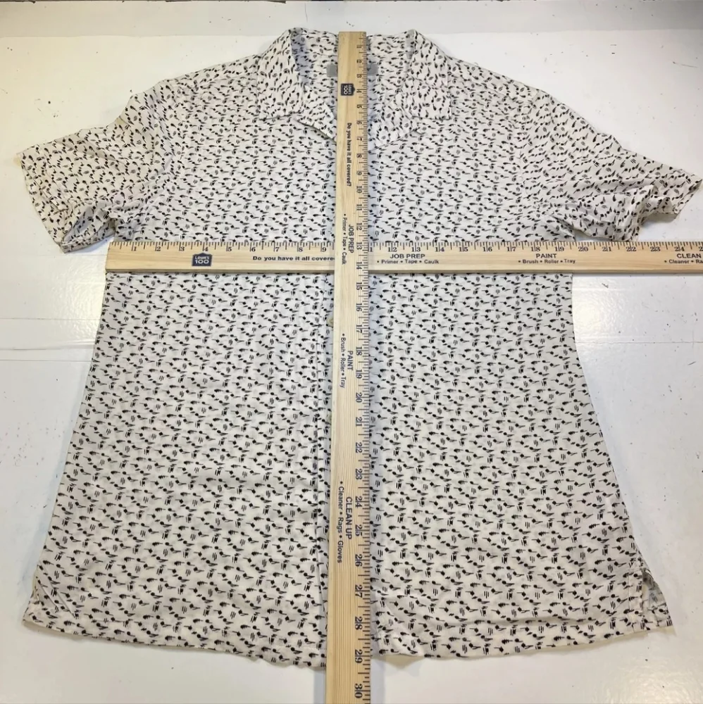 All‎ Saints Cream and Black Casual Button Down Shirt - Picture 9 of 9